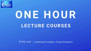 one hour lecture courses £795+vat