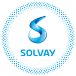 Solvay Company Logo. Solvay, we are essential chemistry, making progress possible for generations. We believe in science and we thrive on process innovation. Informed by and contributing to megatrends, our journey spans many sectors including feed and food, automotive, construction, consumer goods and healthcare, electronics, resources, environment, energy and industrial applications.
